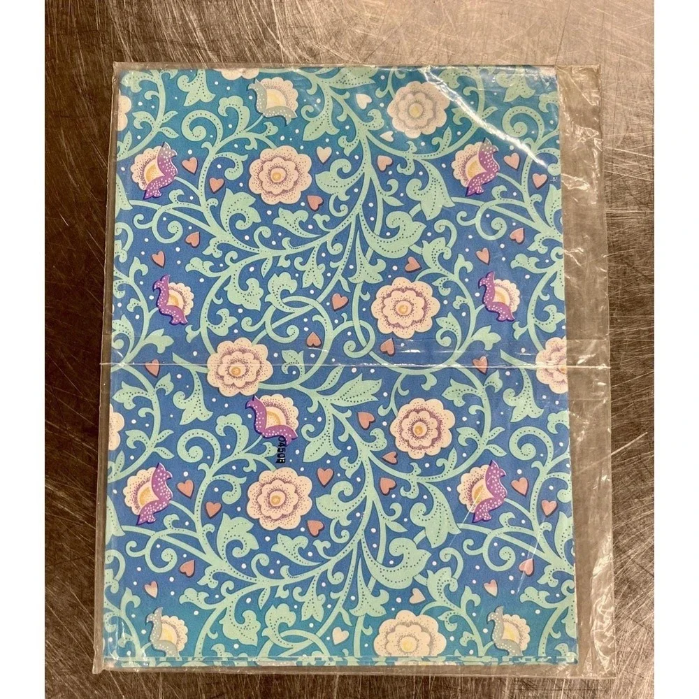 Vintage Carlton All Occasion Floral Flat Gift Wrap 4 Sheets